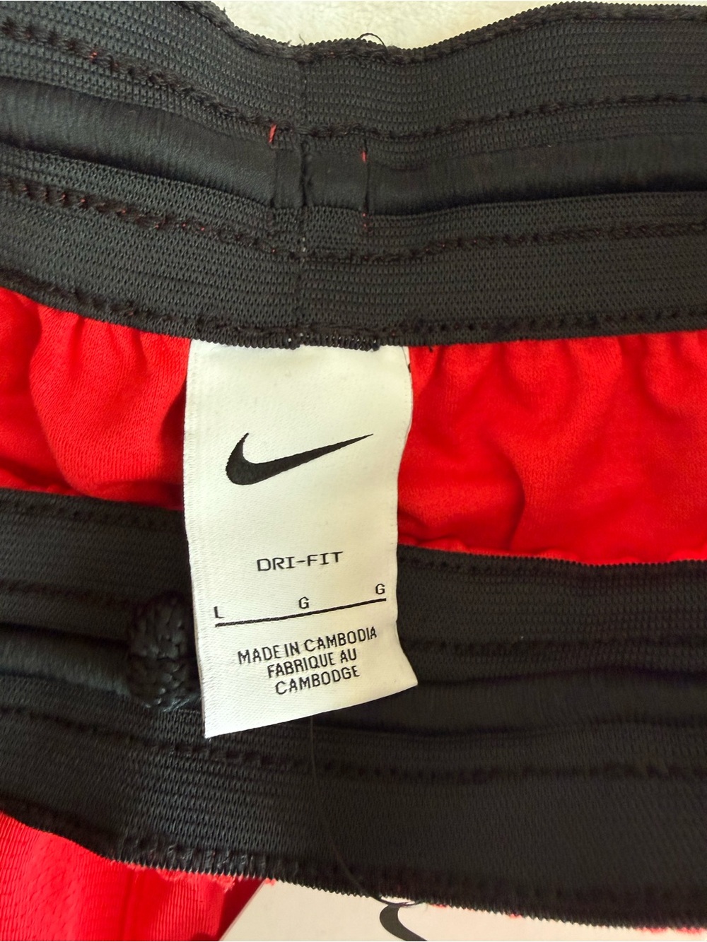 Nike Men's Bright Red Athletic Shorts with Black Swoosh - Picture 6 of 8